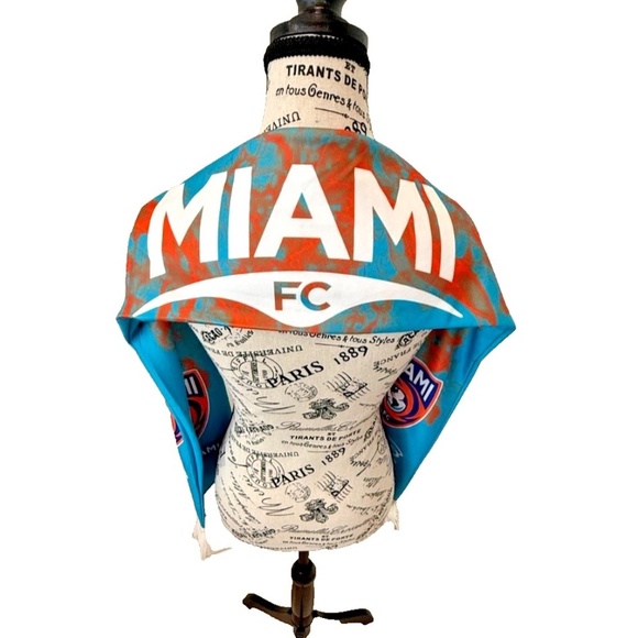 Miami FC Futbol Club/TECO Gas Fan Scarf; Soccer; Aqua and Orange; 60" x 7" - Picture 5 of 7
